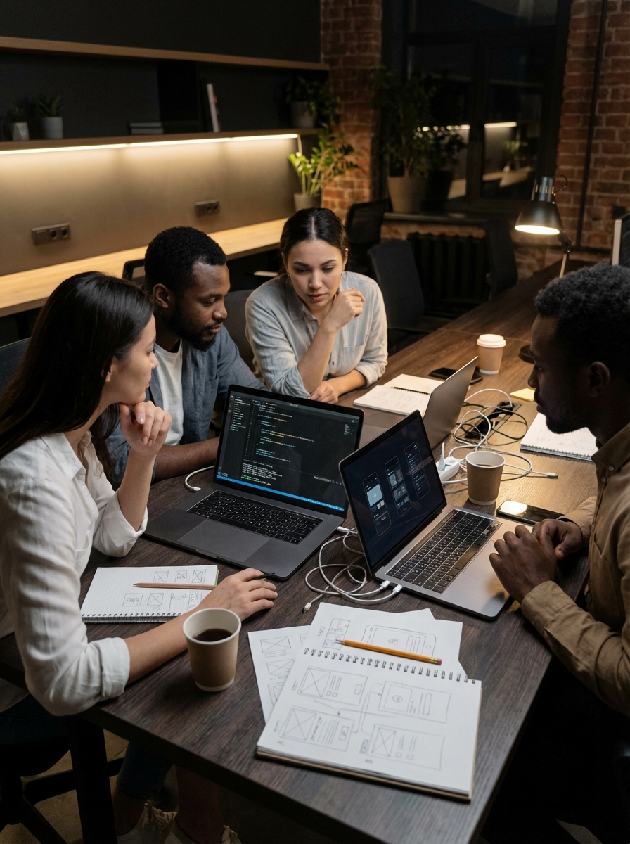NoScope team collaborating on a project